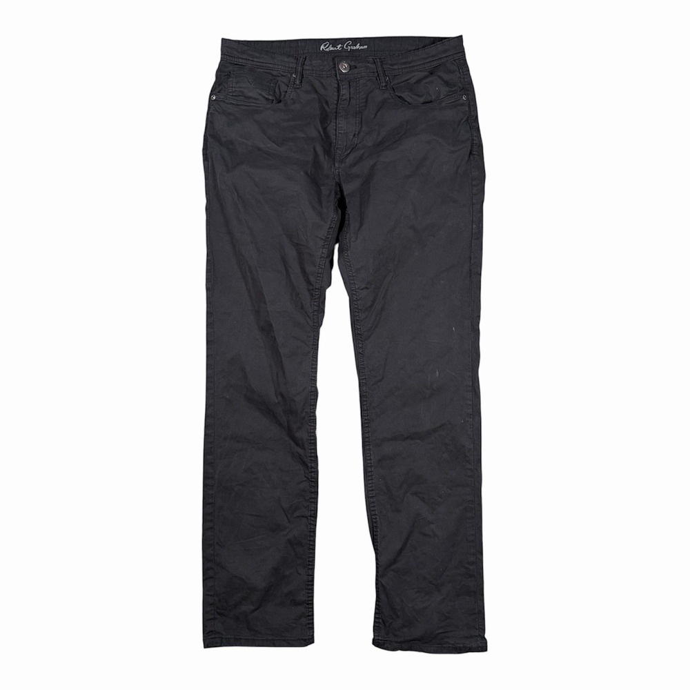 Robert Graham Black Designer Pants Jeans 33(34)x32 Italian Fabric Luxury Denim